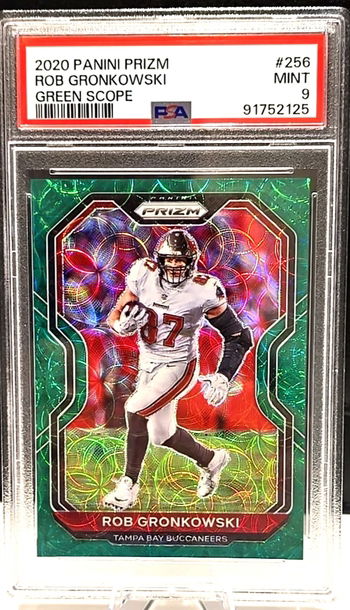 ROB GRONKOWSKI  GREEN SCOPE  BUCS  2020 Prizm  /75  PSA 9