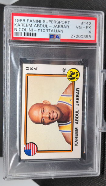 1988 Panini Supersport Kareem Abdul Jabbar #142 PSA 4
