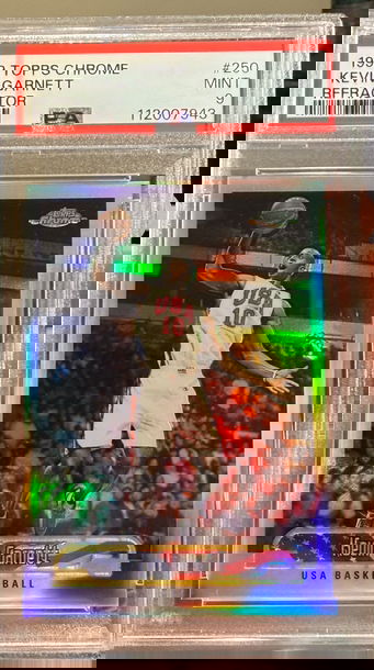 1999 Topps Chrome Kevin Garnett Refractor USA PSA 9