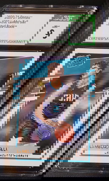 2020-21 DONRUSS RATED ROOKIE LAMELO BALL RC #202 CSG 9 MINT