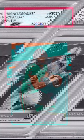 2020 Panini Donruss Tua Tagovailoa Optic Preview Fanatics Exclusive RC PSA 9