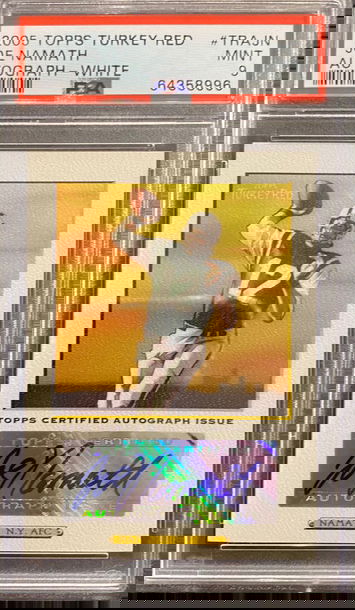 2005 Topps Turkey Red #TRAJN Autograph White Joe Namath PSA 9 #17/25