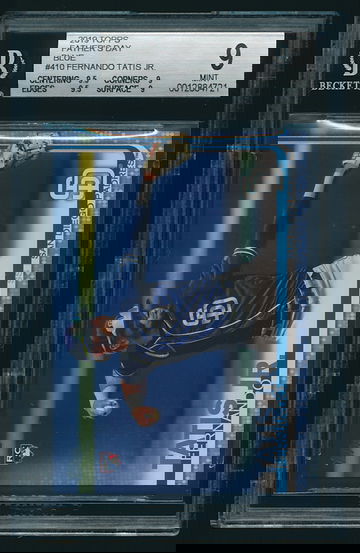 2019 Topps #410 Fernando Tatis RC Father's Day Blue 28/50 BGS 9 - 0.5 from 9.5