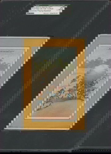 1880's Trade Card Brownies Playing Baseball Putting on the Curve SGC 30  Good 2