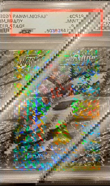 2020 Panini Mosaic CENTER STAGE Tom Brady TB Buccaneers #CS19 PSA 9 MINT GOAT