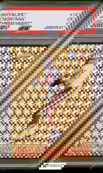 1993 Pacific Prism Insert Gold Joe Montana #13 PSA 5