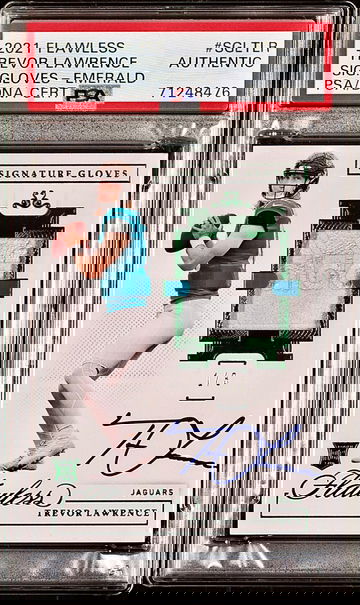 2021 Flawless Trevor Lawrence RC Signature Gloves Patch Auto RPA Emerald #/3 SSP