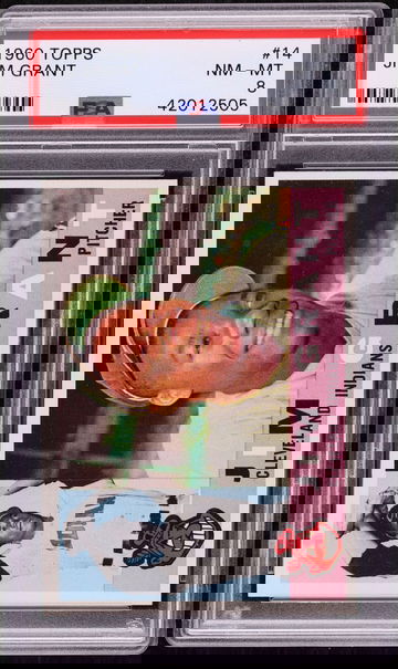 1960 Topps #14 JIM GRANT Indians PSA 8 NM/MT