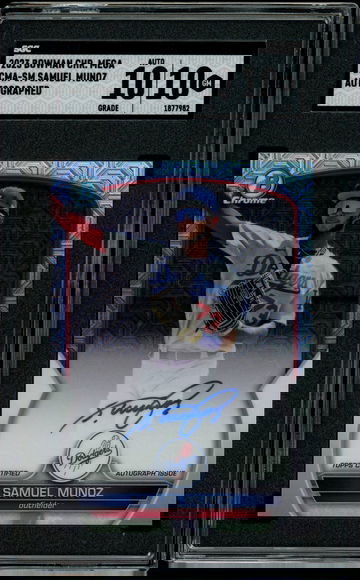 2023 Bowman Chrome Mega Box SAMUEL MUNOZ Mojo Refractor Rookie AUTO SGC 10/10