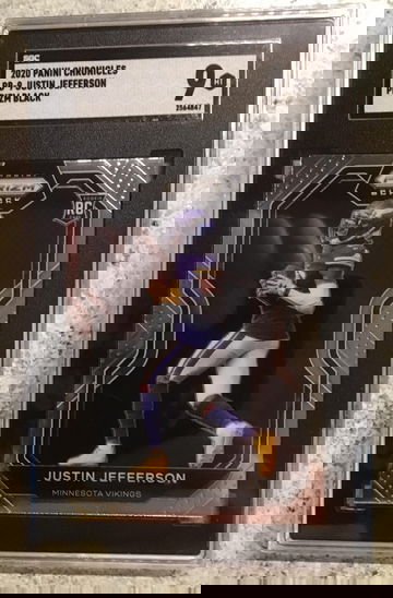 2020 Panini Chronicles PB-9 Justin Jefferson Prizm Black SGC 9 Mint