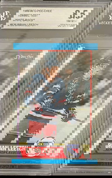 Brian Leetch 1989-90 O-Pee-Chee Tembec Test Set White Back Rookie Card RC #136 BGS 8.5 Extremely Rare Card