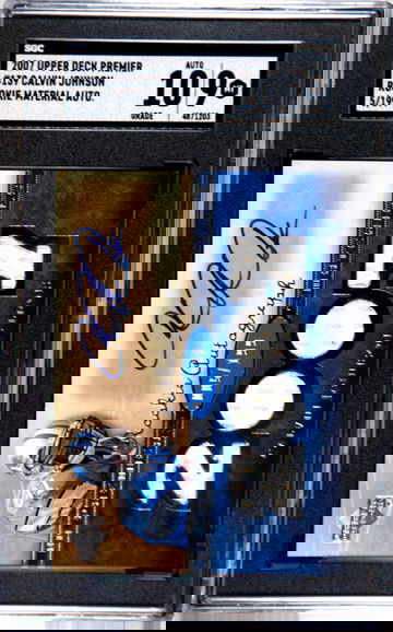 2007 UPPER DECK PREMIER CALVIN JOHNSON AUTO JERSEY