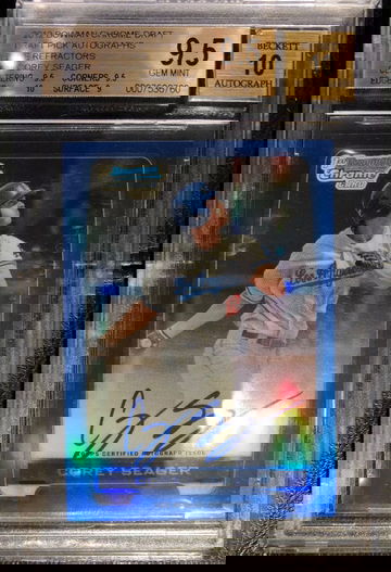 Corey Seager 2012 Bowman Chrome Blue Refractor Auto /150 BGS 9.5/10