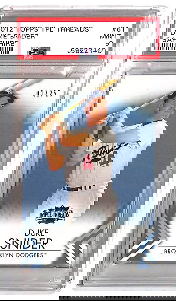 2012 Topps Triple Threads Duke Snider Sapphire PSA 9 MINT POP 2 HOF MLB Brooklyn Dodgers