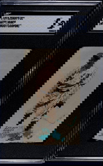 Arthur Dazzy Vance 1919 Zeenut PCL (Without Coupon) E137 Dodgers HOF SGC 1