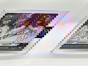 2019 Topps Now Triple Auto Guerrero, Bichette, Biggio /25