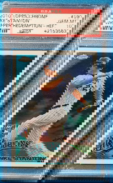 2010 Giancarlo Mike Stanton topps chrome Rookie Refractor psa gem Mint 10