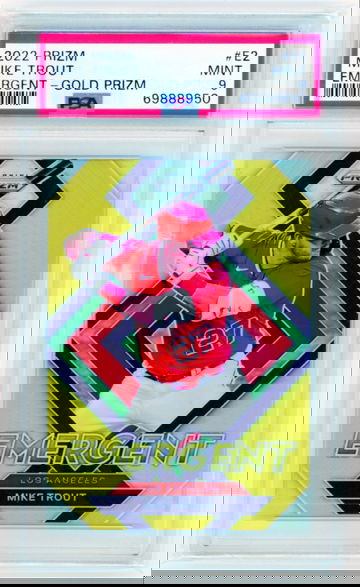 2022 Prizm Emergent #E2 Mike Trout-Gold Prizm PSA 9 MINT!