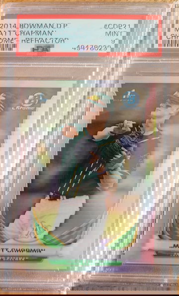 2014 Bowman Draft Chrome Refractor Matt Chapman PSA 9