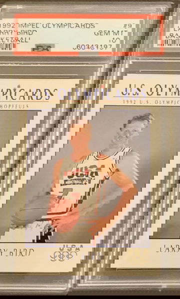 1992 Impel Olympicards Basketball Card  #9 Larry Bird - Graded PSA 10 Gem Mint MT