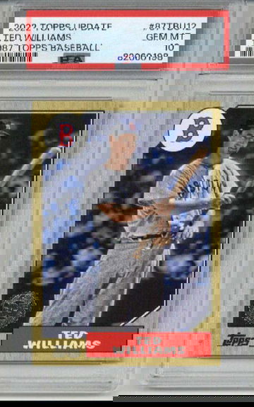 2022 TOPPS UPDATE 1987 BASEBALL #87THBU12 TED WILLIAMS RED SOX PSA 10