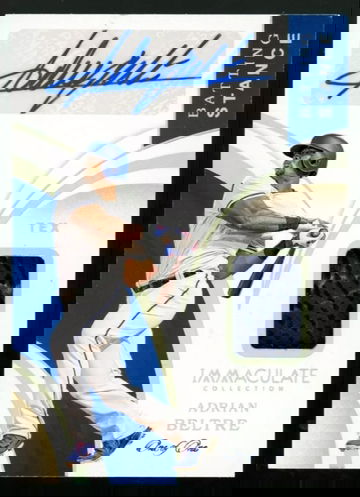 ADRIAN BELTRE 2020 Panini Immaculate Game Worn Autograph Autograph Patch 1/1 HOF