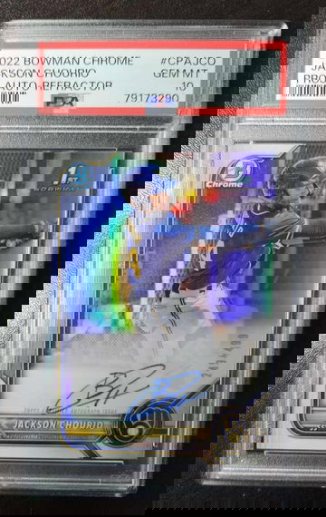 2022 Bowman Chrome Auto Refractor #249/499 Jackson Chourio PSA 10