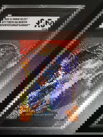 2020-21 panini select Tyrese halliburton red white orange shimmer RC #72 SGC 9.5