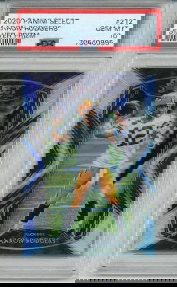 2020 PANINI SELECT SILVER PRIZM #212 AARON RODGERS CARD PACKERS PSA 10 LOW POP