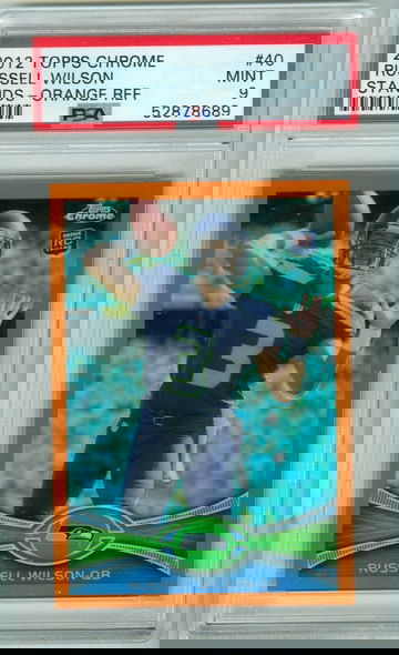 Russell Wilson 2012 Topps Chrome Orange Refractor PSA 9 Rookie RC