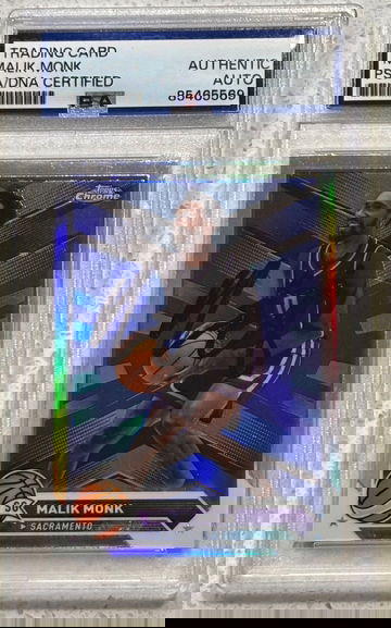 2024 Topps Chrome #130 Refractor Signed Malik Monk PSA/DNA Authentic Auto Sacramento Kings