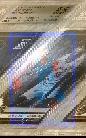 2019 Donruss Optic Ja Morant Blue Velocity RR BGS 9.5 (10 on surface and corners!)