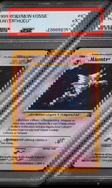 1999 Pokemon Fossil Holo Haunter #6 PSA 5