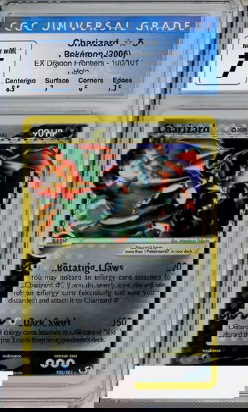 2006 POKEMON EX DRAGON FRONTIERS CHARIZARD #100 HOLO CGC 7