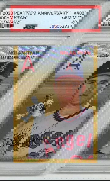 2023 TOPPS CHROME PLATINUM ANNIVERSARY GOLD WAVE REF NOLAN RYAN /50 PSA 10