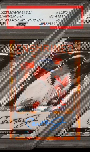 2022 Leaf Metal Cal Ripken Jr. Enshrined Autograph Gold Crystal 1/1 #ECRJ PSA 10 [BL-3C.4]