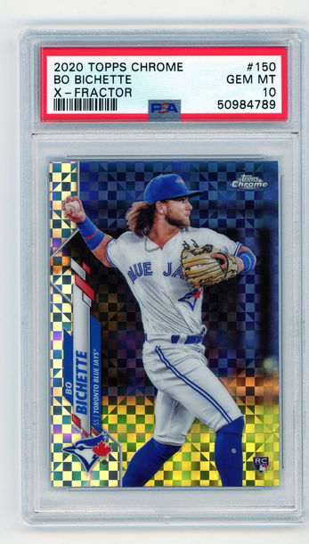2020 topps chrome x fractor bo bichette psa 10