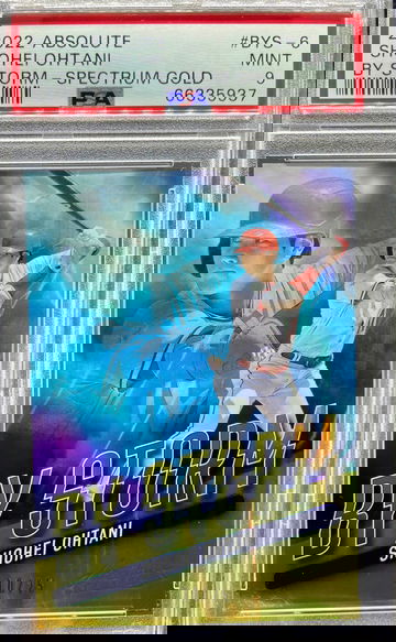 Shohei Ohtani 2022 Panini Absolute BY STORM Gold Spectrum 10/25 PSA 9 MINT SP