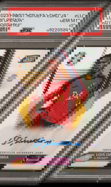 2023 TOPPS LOIS OPENDA FINEST ROAD TO UEFA EURO 2024 AUTOGRAPHS #LO PSA 10