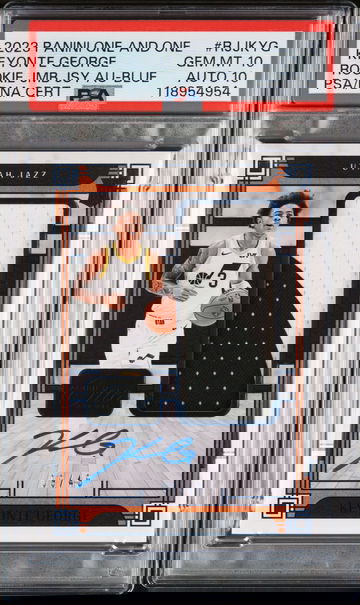 2023 Panini One And One RC Jumbo Jersey Auto Blue /49 Keyonte George #RJJKYG