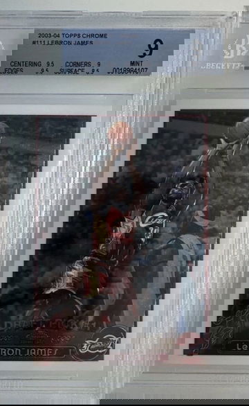 Lebron James 2003 Topps Chrome Rookie RC Bgs 9 