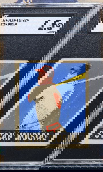 STAN MUSIAL 1948-1949 Leaf Gum Baseball #4 RC ROOKIE CARD SGC 1.5 ST. LOUIS CARDINALS HOF