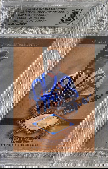 2001 Albert Pujols rookie of the year rc auto bat piece BGS witnessed Low Pop!