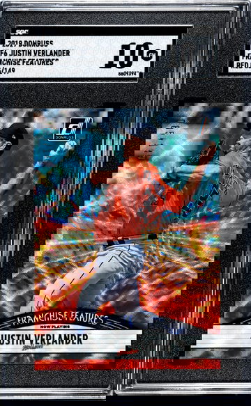 2019 Panini Donruss Franchise Features Red Justin Verlander #FF6 /149 SGC 10
