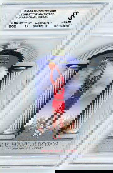 MICHAEL JORDAN 1997-98 SkyBox Premium Competitive Advantage #CA3 BGS 8