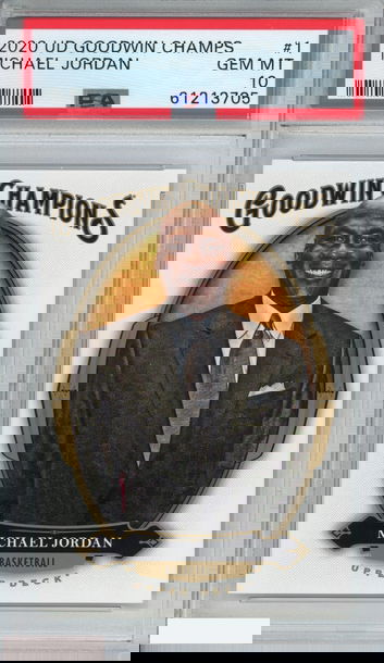 2020 UPPER DECK GOODWIN CHAMPIONS MICHAEL JORDAN #1 BULLS HOF PSA 10 GEM MT