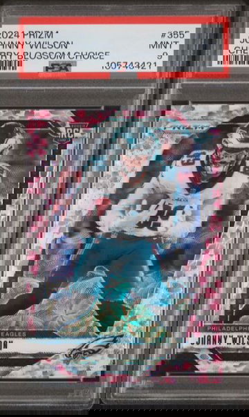 2024 Panini Prizm Johnny Wilson Cherry Blossom Choice Rookie RC /15 PSA 9