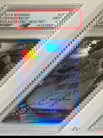 Cristian pache blue refractor auto psa 9 mint