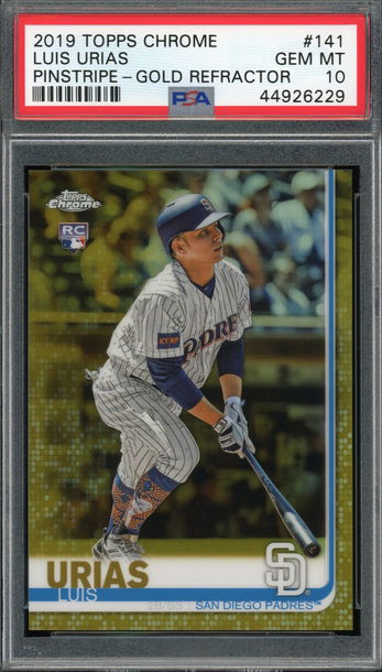 TOPPS CHROME LUIS URIAS PADRES PINSTRIPE-GOLD REFRACTOR PSA 10!