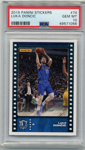 Pop 4! 2019-20 Panini Sticker Card 74 Luka Doncic PSA 10 Gem Mint Mavericks